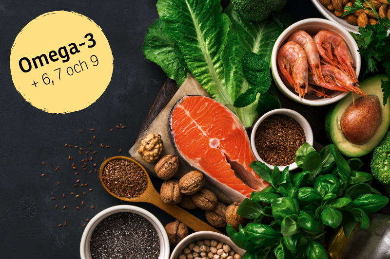 Lax, avokado, nötter och andra livsmedel rika på omega-3